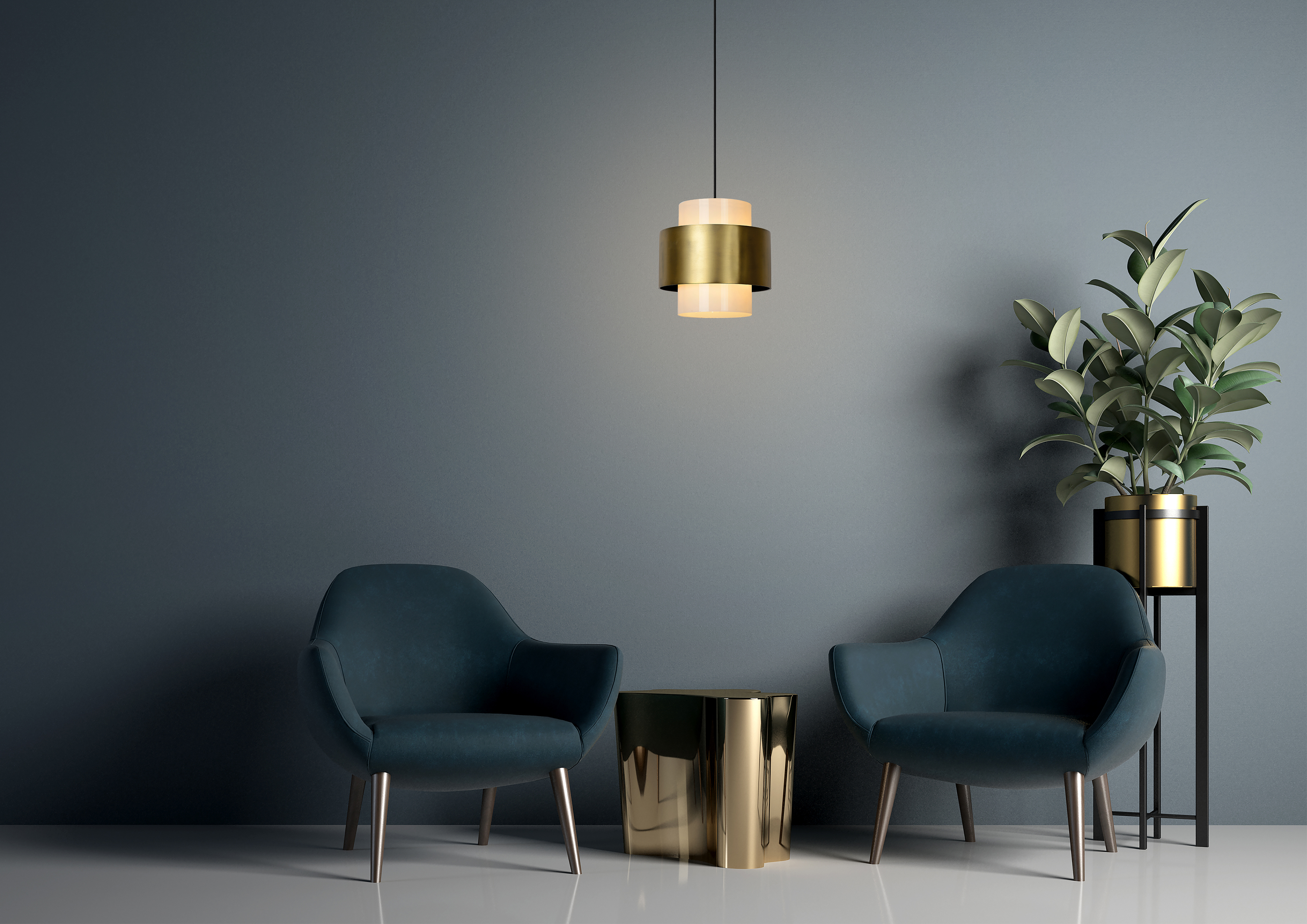 Lucide FIRMIN - Pendant light - Ø 30 cm - 1xE27 - Matt Gold / Brass